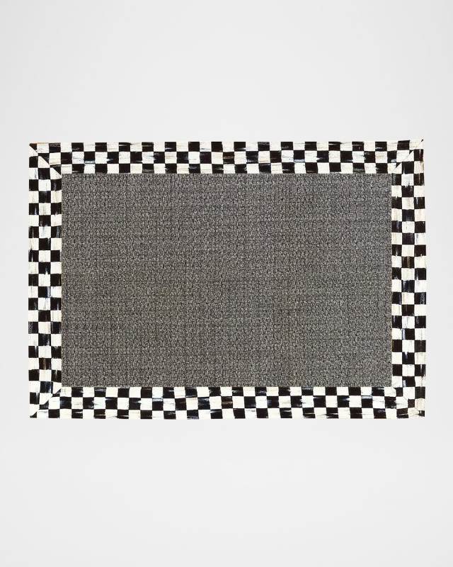 Courtly Check Grey Sisal Rug, 2' x 3'